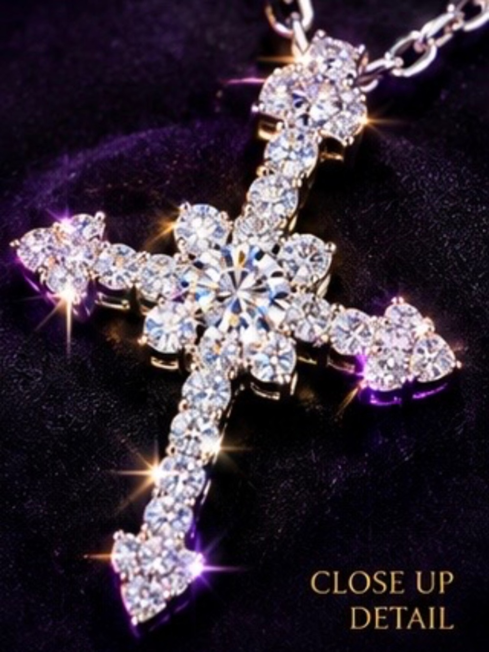 0.5 CT Moissanite Cross Pendant Necklace – Iced Out Luxury Sparkle